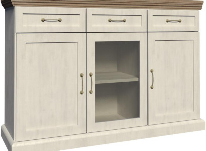 Chest of drawers with drawers hinged doors dresser sideboard glass wardrobe metal handles
